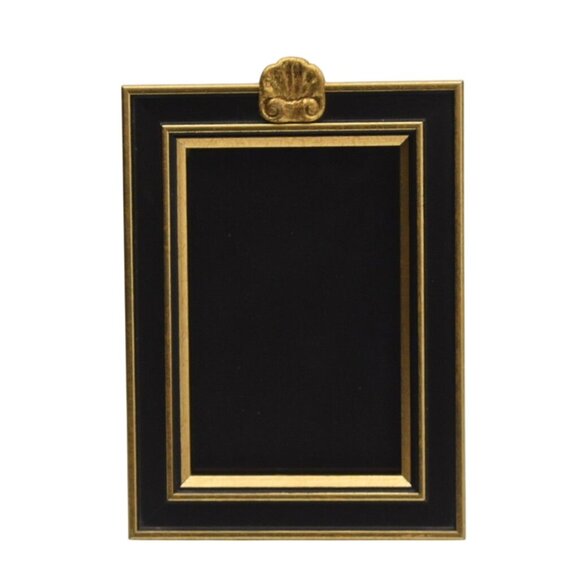 Black and Gold Shell Embellished Picture Frame 4x6 - Picture 1 of 2